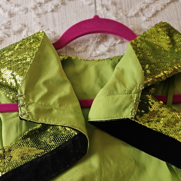 NWT Green Sequin LBV Cutout Gown Size 2 Chartreuse - Picture 8 of 9